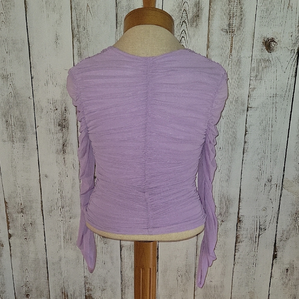 Entro Lilac Ruched Blouse - Picture 3 of 8